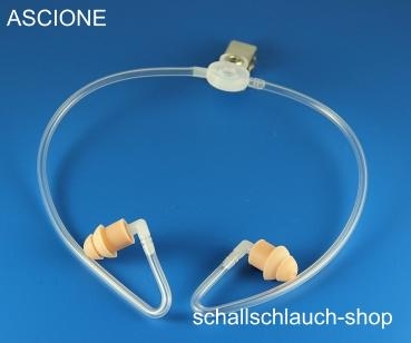 Ohrstöpsel mit Schallschlauch mit Hörerkopplung und Clip