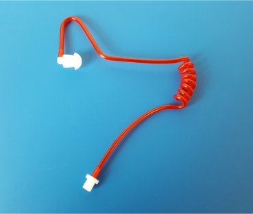 Spiral-Schallschlauch rot mit Bajonettadapter und Stöpsel