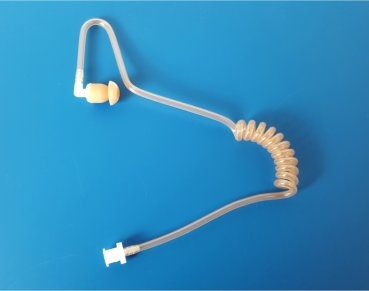 Spiral-Schallschlauch hautfarben mit Bajonettadapter und Stöpsel