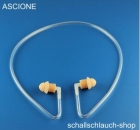 Ohrstöpsel mit Schallschlauch kann als Gehörschutz verwendet werden